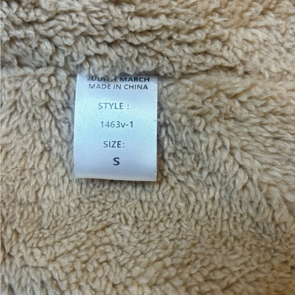 Judith March Brown Fleece Lined Vest Designer Faux Fur Checkered Design Size S - Picture 7 of 8